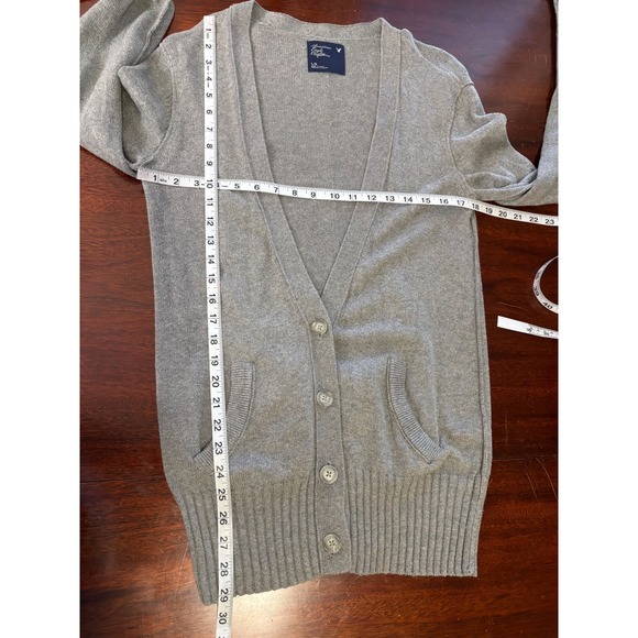 American Eagle Vintage 2010 Womens Cardigan Sweater Large Preppy Wool Cotton - Picture 6 of 8